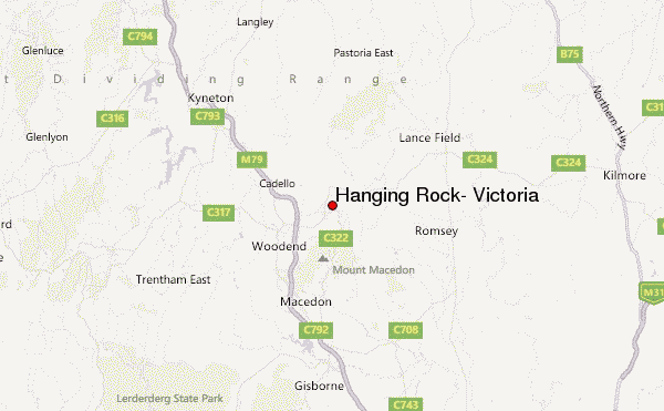 Hanging Rock, Victoria Location Map