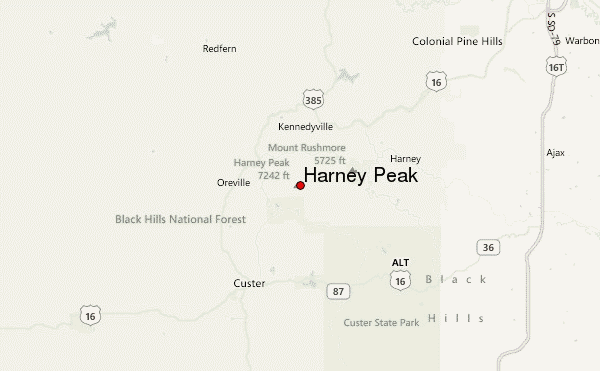 Harney Peak Location Map