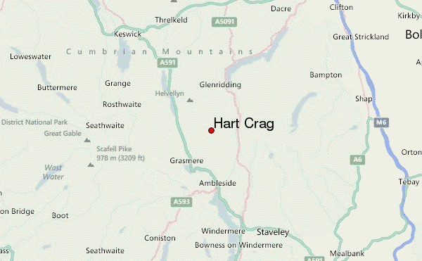 Hart Crag Location Map
