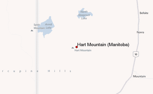 Hart Mountain (Manitoba) Location Map