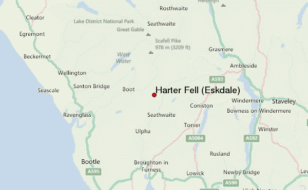 Harter Fell (Eskdale) Location Map