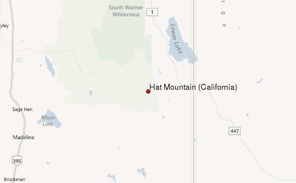 Hat Mountain (California) Location Map