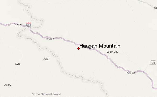 Haugan Mountain Location Map
