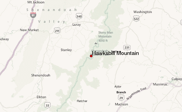 Hawksbill Mountain Location Map
