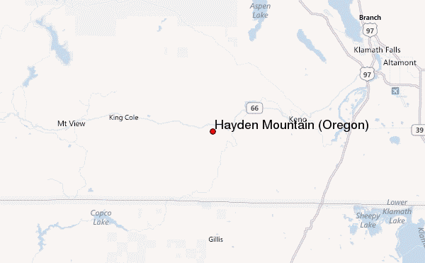 Hayden Mountain (Oregon) Location Map