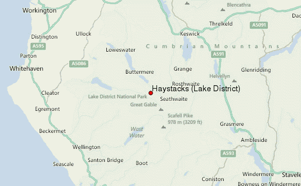 Haystacks (Lake District) Location Map