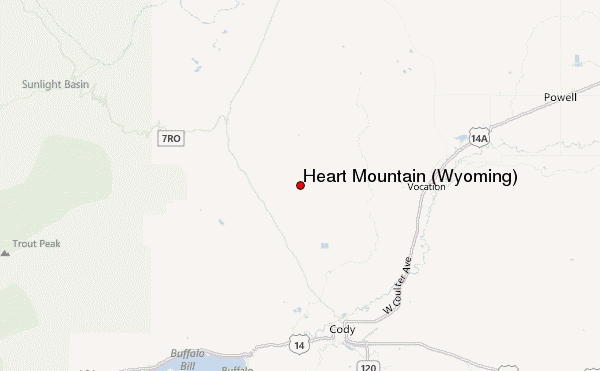 Heart Mountain (Wyoming) Location Map