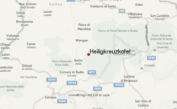 Heiligkreuzkofel Location Map