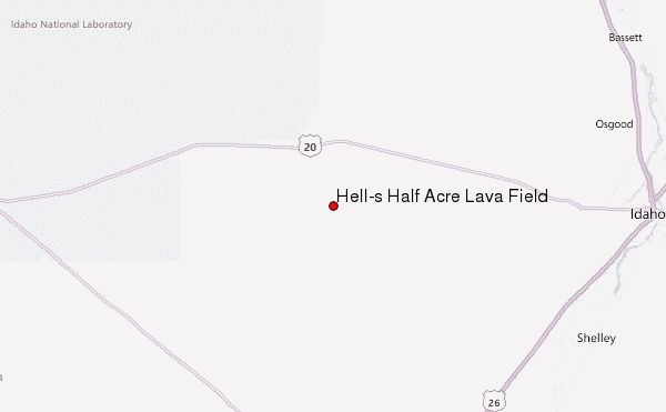 Hell's Half Acre Lava Field Location Map