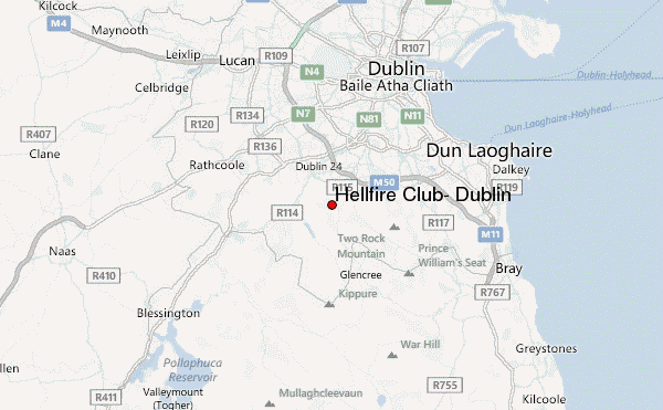 Hellfire Club, Dublin Location Map