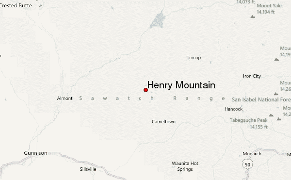 Henry Mountain Location Map