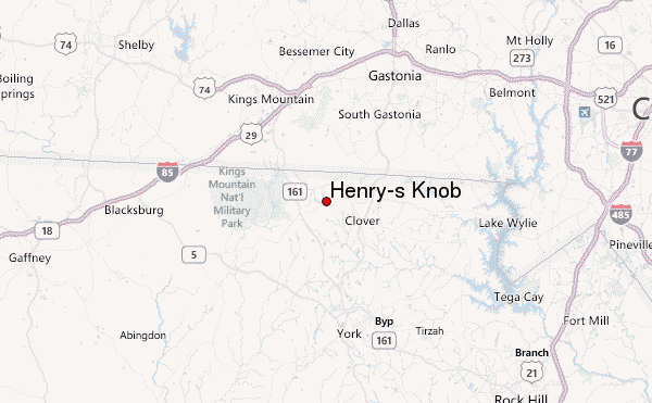 Henry's Knob Location Map