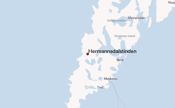 Hermannsdalstinden Location Map