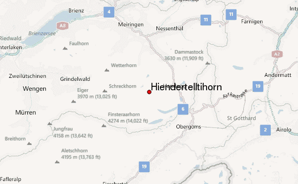 Hiendertelltihorn Location Map