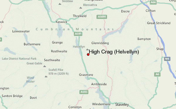 High Crag (Helvellyn) Location Map