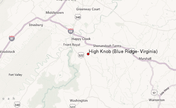 High Knob (Blue Ridge, Virginia) Location Map