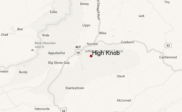 High Knob Location Map
