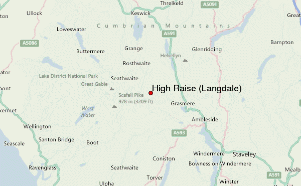 High Raise (Langdale) Location Map