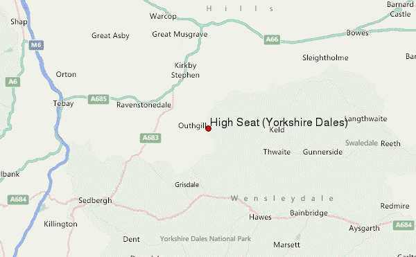 High Seat (Yorkshire Dales) Location Map