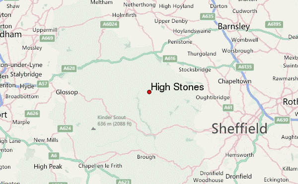 High Stones Location Map