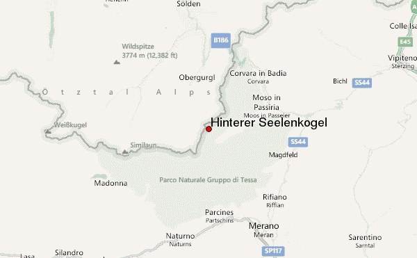Hinterer Seelenkogel Location Map