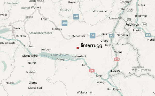 Hinterrugg Location Map