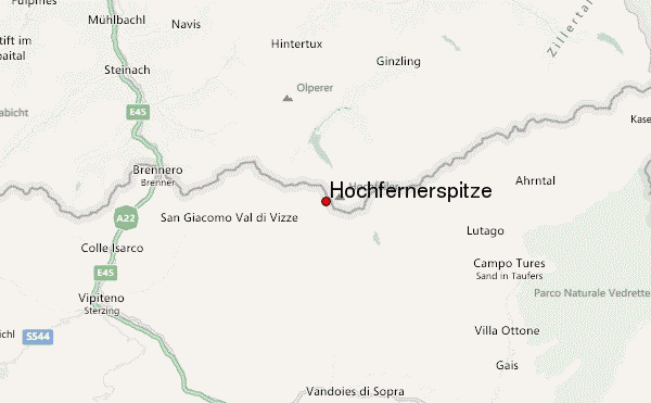 Hochfernerspitze Location Map