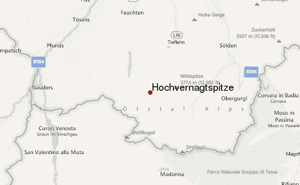 Hochvernagtspitze Location Map