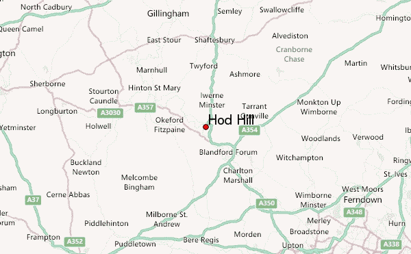 Hod Hill Location Map