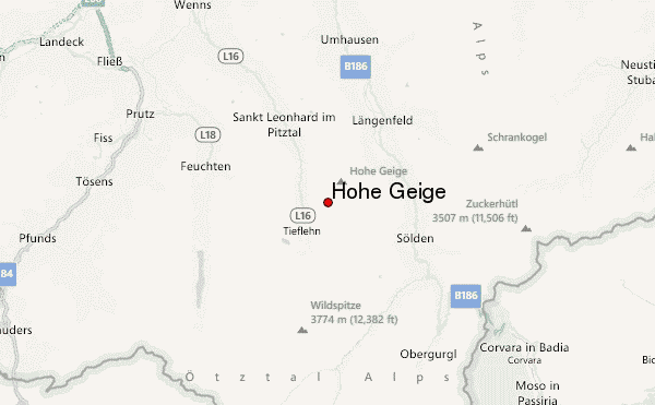 Hohe Geige Location Map