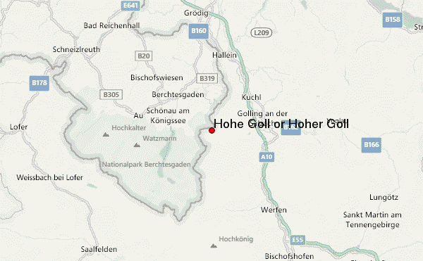 Hohe Goll or Hoher Göll Location Map