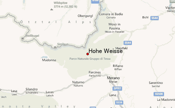 Hohe Weisse Location Map