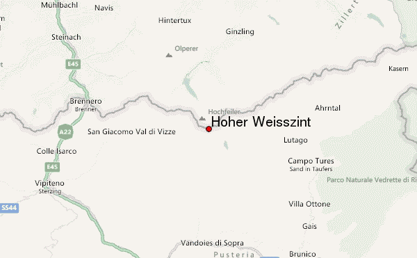 Hoher Weißzint Location Map
