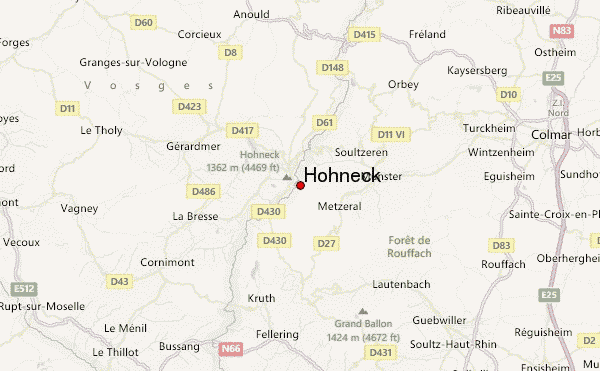 Hohneck Location Map