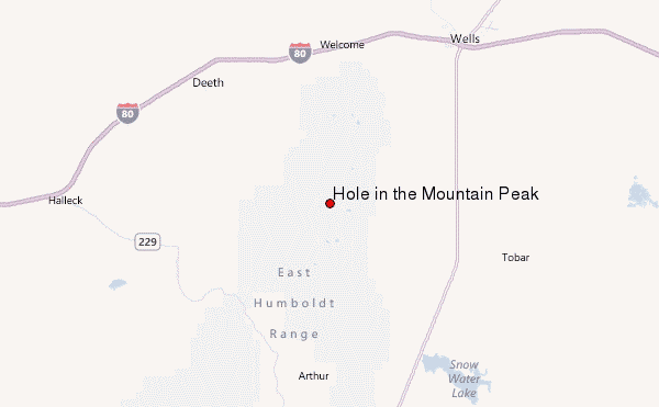 Hole in the Mountain Peak Location Map