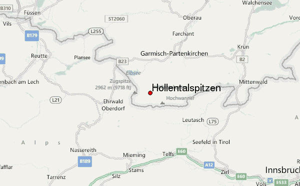 Höllentalspitzen Location Map