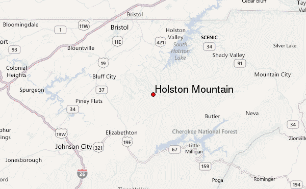Holston Mountain Location Map