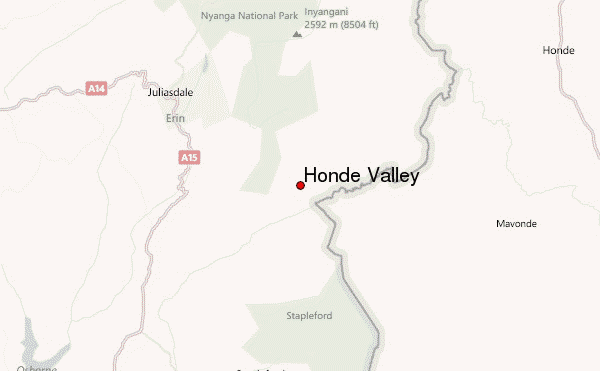 Honde Valley Location Map