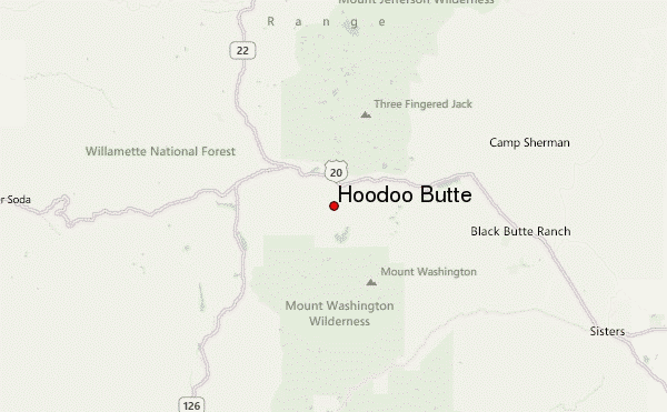 Hoodoo Butte Location Map