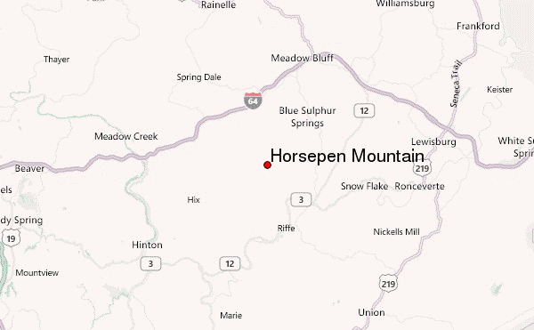 Horsepen Mountain Location Map