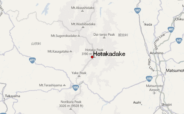 Hotakadake Location Map