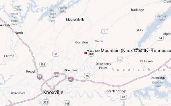 House Mountain (Knox County, Tennessee) Location Map