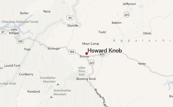 Howard Knob Location Map
