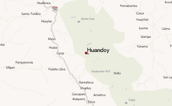 Huandoy Location Map
