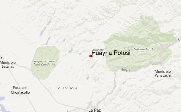 Huayna Potosi Location Map