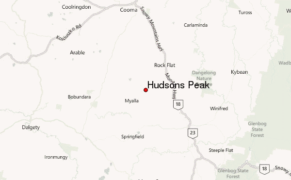 Hudsons Peak Location Map