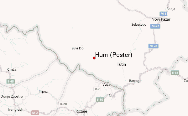 Hum (Pešter) Location Map
