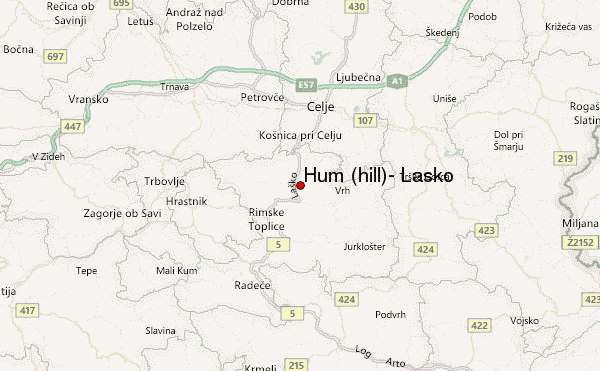 Hum (hill), Laško Location Map
