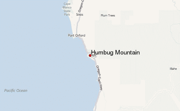 Humbug Mountain Location Map