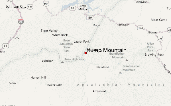 Hump Mountain Location Map